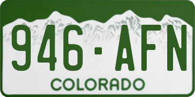 CO license plate 946AFN