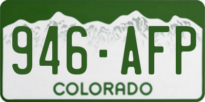 CO license plate 946AFP