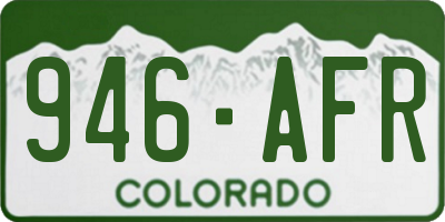 CO license plate 946AFR