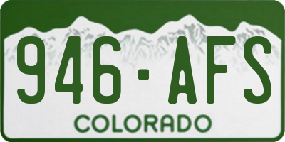CO license plate 946AFS