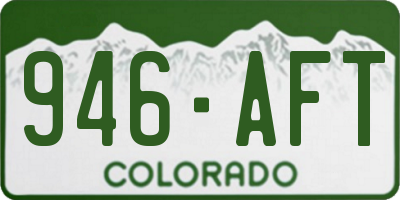 CO license plate 946AFT