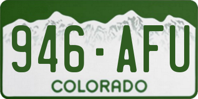CO license plate 946AFU