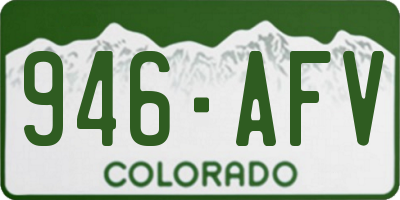 CO license plate 946AFV