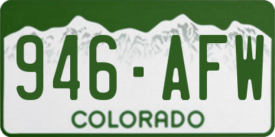 CO license plate 946AFW