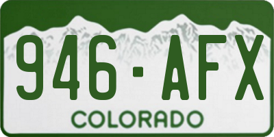CO license plate 946AFX