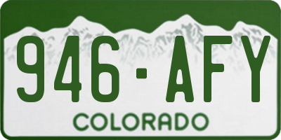 CO license plate 946AFY