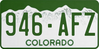 CO license plate 946AFZ