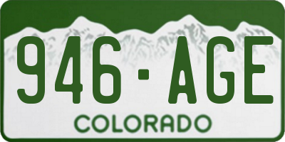CO license plate 946AGE