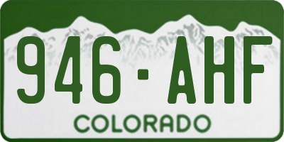 CO license plate 946AHF