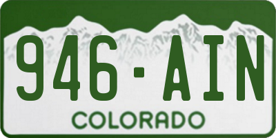 CO license plate 946AIN