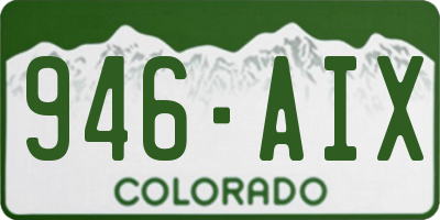 CO license plate 946AIX