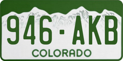 CO license plate 946AKB