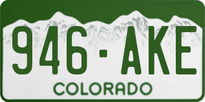 CO license plate 946AKE