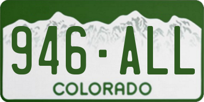 CO license plate 946ALL
