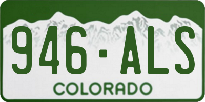 CO license plate 946ALS
