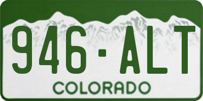 CO license plate 946ALT