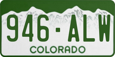 CO license plate 946ALW