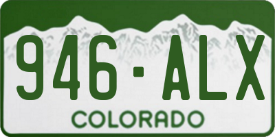 CO license plate 946ALX