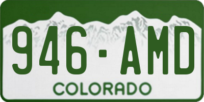 CO license plate 946AMD