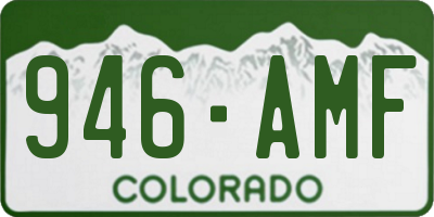CO license plate 946AMF