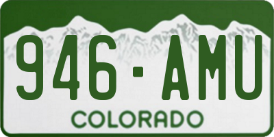 CO license plate 946AMU