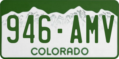 CO license plate 946AMV