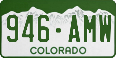 CO license plate 946AMW