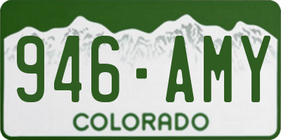 CO license plate 946AMY