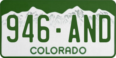 CO license plate 946AND