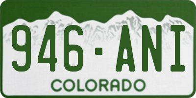 CO license plate 946ANI