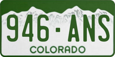 CO license plate 946ANS
