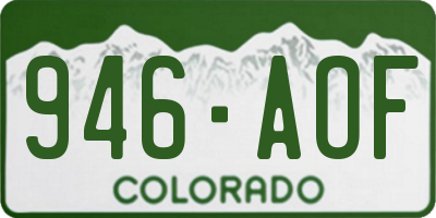 CO license plate 946AOF
