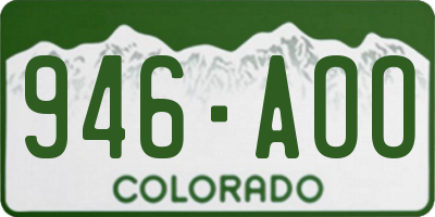 CO license plate 946AOO