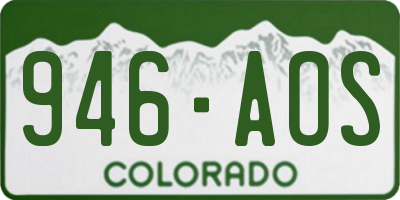 CO license plate 946AOS