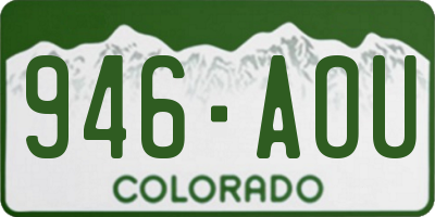 CO license plate 946AOU