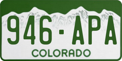 CO license plate 946APA