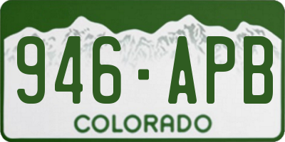 CO license plate 946APB