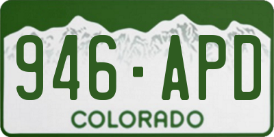 CO license plate 946APD
