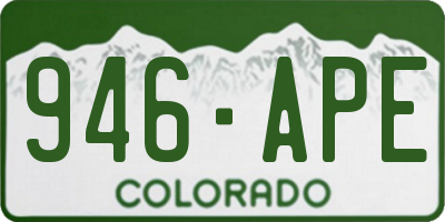 CO license plate 946APE