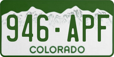 CO license plate 946APF