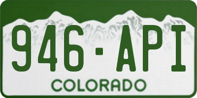 CO license plate 946API