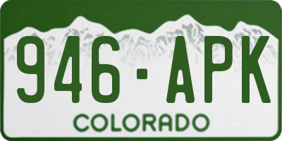 CO license plate 946APK