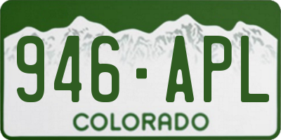 CO license plate 946APL