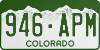 CO license plate 946APM