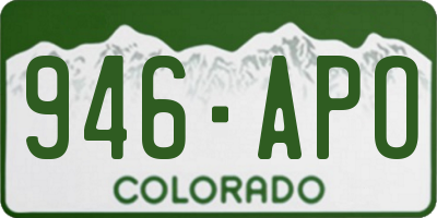CO license plate 946APO