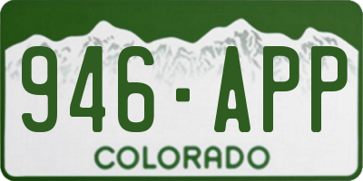 CO license plate 946APP