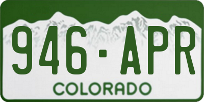 CO license plate 946APR