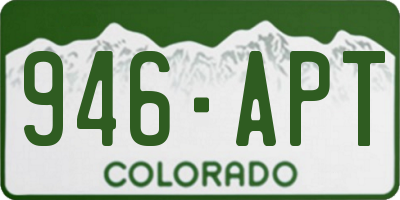 CO license plate 946APT