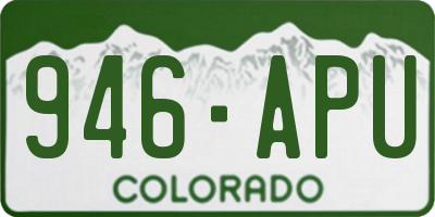 CO license plate 946APU