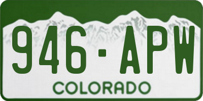 CO license plate 946APW